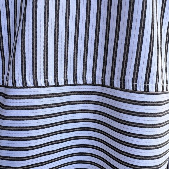 J. Jill Long-Sleeved, Striped, Button Shirt White Gray Beige. Stretch, Petite XS - Picture 10 of 13
